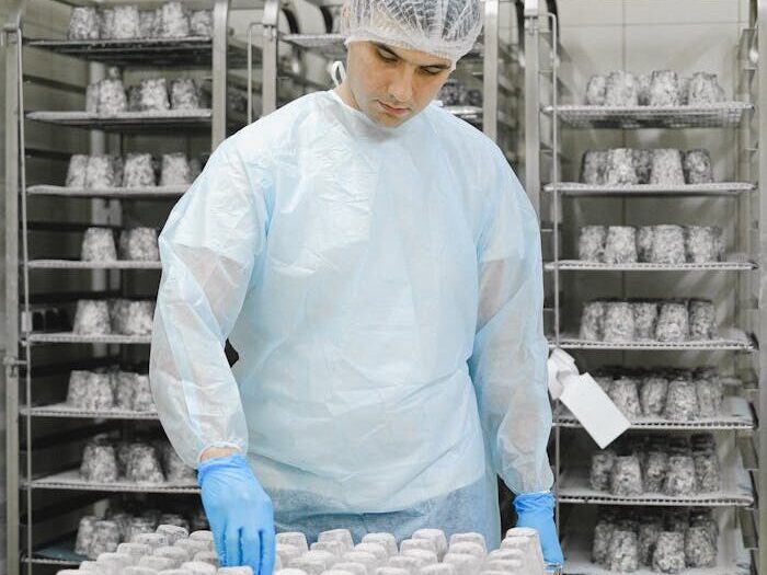 A Worker in a Storage Room